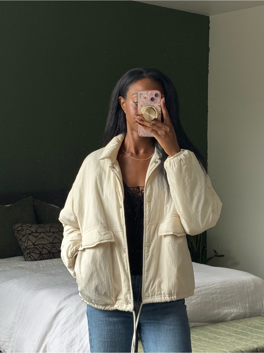 FP Movement by Free People Cream Lightweight Puffer Jacket